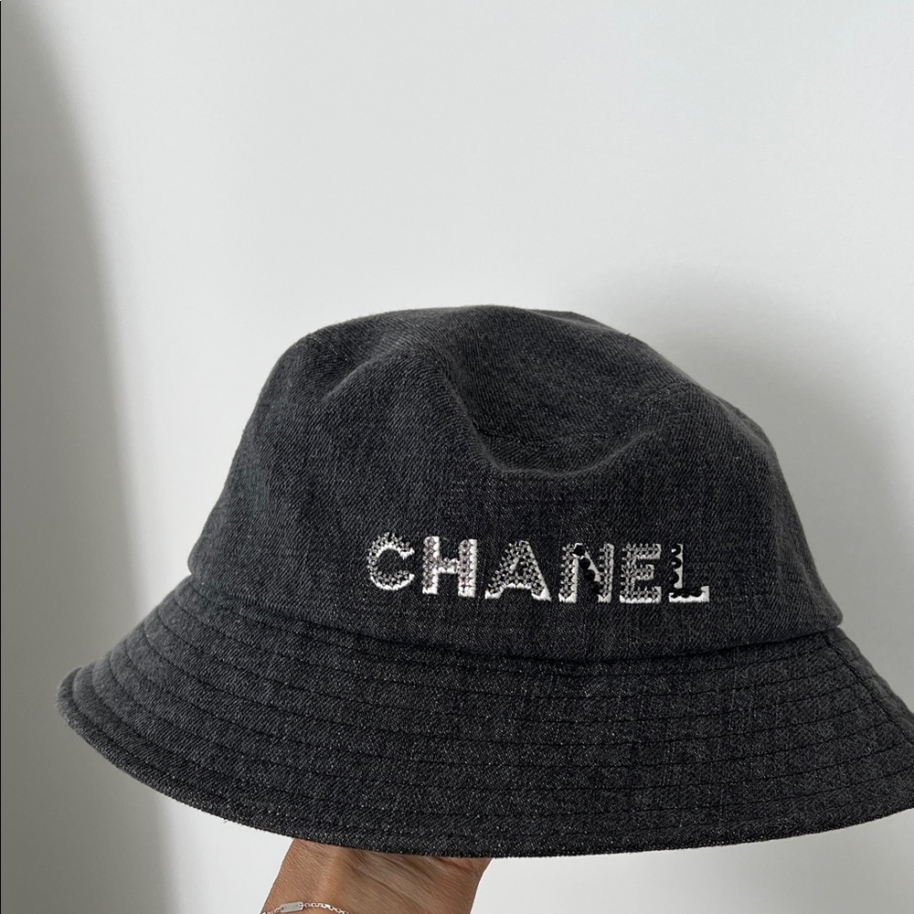 CHANEL Dark Gray Bucket Hat